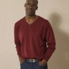 Pulóver s výstrihom do „V“ 100 % akryl bordó