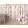 Biante Dekoračný záves PML-107 Ružové ružičky na bielom 145x190 cm Biante Dekoračný záves PML-107 Ružové ružičky na bielom 145x190 cm