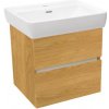 Kúpeľňová skrinka s keramickým umývadlom Laufen Naturel Project 52,5x51x45,3 cm dub medový mat PROJECT260DM Kúpeľňová skrinka s keramickým umývadlom Laufen Naturel Project 52,5x51x45,3 cm dub medový mat PROJECT260DM