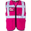 Korntex Berlin Multifunkčná reflexná vesta na zips KX802 Magenta S Korntex Berlin Multifunkčná reflexná vesta na zips KX802 Magenta S