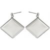 Crystal-ZONE Náušnice crystalROCKS štvorec 20mm ródium Crystal-ZONE Náušnice crystalROCKS štvorec 20mm ródium