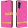 Peňaženkové kožené puzdro Block Denim na Samsung Galaxy A25 5G - Rose Red Peňaženkové kožené puzdro Block Denim na Samsung Galaxy A25 5G - Rose Red