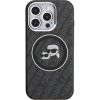 Karl Lagerfeld IML K&CH Heads Repeated Logo trblietavý kryt s MagSafe pre iPhone 15 Pro - čierny 57983125033