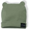 ESITO Zimná rebrovaná čiapka s uškami Color Sage zelená