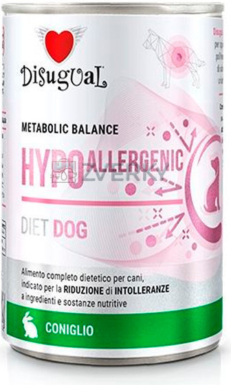 Disugual Dog vet diet Hypoallergenic Králik 400 g