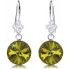 Šperky eshop - Náušnice zo striebra 925, Swarovski krištáľ zelenej farby, lístok, 11 mm SP86.22 Šperky eshop - Náušnice zo striebra 925, Swarovski krištáľ zelenej farby, lístok, 11 mm SP86.22