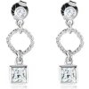 Šperky eshop - Strieborné náušnice 925, obrys kosoštvorca, číry zirkónový štvorec SP46.31 Šperky eshop - Strieborné náušnice 925, obrys kosoštvorca, číry zirkónový štvorec SP46.31