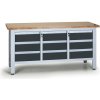 Pracovný stôl do dielne G6, 9 zásuviek, 1690 x 600 x 860 - 900 mm, grafit Pracovný stôl do dielne G6, 9 zásuviek, 1690 x 600 x 860 - 900 mm, grafit