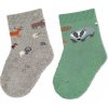 STERNTALER Ponožky protišmykové Zvieratká ABS 2ks light grey melange chlapec veľ. 17/18 cm- 9-12 m