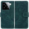Peňaženkové kožené puzdro Tiger Embossing na Xiaomi 15 - Zelená Peňaženkové kožené puzdro Tiger Embossing na Xiaomi 15 - Zelená