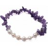 Nefertitis Ametyst a perly sekaný náramok NF31831 - obvod cca 16 až 23 cm Nefertitis Ametyst a perly sekaný náramok NF31831 - obvod cca 16 až 23 cm