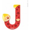 Drevené písmenko J Janod lepiace 9 cm červené Drevené písmenko J Janod lepiace 9 cm červené