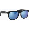 Detské slnečné okuliare Ray-Ban Justin matt rubber black/blue mirror Detské slnečné okuliare Ray-Ban Justin matt rubber black/blue mirror