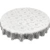 Biely okrúhly dekoračný obrus s ozdobným lemom biela Priemer kruhu: 140 cm Biely okrúhly dekoračný obrus s ozdobným lemom biela Priemer kruhu: 140 cm