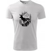 Jeleň v lese krivky - Pánske tričko Fantasy športové - M ( Biela ) Jeleň v lese krivky - Pánske tričko Fantasy športové - M ( Biela )