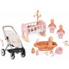 Set kočík s dvojičkami bábikami doma Twin Pushchair Sandy Maxi Cosi&Quinny Smoby s kolískou a vaničkou Set kočík s dvojičkami bábikami doma Twin Pushchair Sandy Maxi Cosi&Quinny Smoby s kolískou a vaničkou