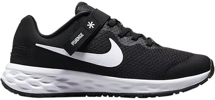 Nike Revolution 6 FlyEase Jr black/white/dark smoke grey čierna