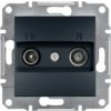 Schneider Electric Asfora svorkovnice RTV zásuvka bez rámečku antracitová (EPH3300171) Schneider Electric Asfora svorkovnice RTV zásuvka bez rámečku antracitová (EPH3300171)