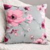 Bavlnená obliečka na vankúš Sakura – sivá 40x40 cm, 100 % bavlna, zips Bavlnená obliečka na vankúš Sakura – sivá 40x40 cm, 100 % bavlna, zips