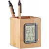 ČistéDrevo Bambusový stojan na písacie potreby s budíkom ČistéDrevo Bambusový stojan na písacie potreby s budíkom