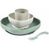 Beaba Jedálenská sada silikónová Sage Green 4 ks Beaba Jedálenská sada silikónová Sage Green 4 ks