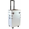 APT Dvojdielny kozmetický kufrík na kolieskach strieborná CA19