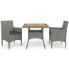 Zostava záhradného nábytku z dreva VidaXL sivá 3 ks Zostava záhradného nábytku z dreva VidaXL sivá 3 ks