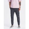 Ombre Men's pants with zippered cargo pockets dark beige