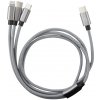 BAUHAUS USB kábel 3 v 1, 3 m, 2 × USB-C, USB micro, Lightning, sivý, DC-084C-F-3 BAUHAUS USB kábel 3 v 1, 3 m, 2 × USB-C, USB micro, Lightning, sivý, DC-084C-F-3