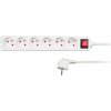 SOLIGHT predlžovací prívod, 6 zásuviek, biely, vypínač, 3m PP72 SOLIGHT predlžovací prívod, 6 zásuviek, biely, vypínač, 3m PP72