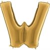 Nafukovací balónik písmeno W zlaté 102 cm - Grabo Nafukovací balónik písmeno W zlaté 102 cm - Grabo