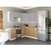 Rohová kuchynská linka LAMIA 190x170cm Popol + dub artisan Rohová kuchynská linka LAMIA 190x170cm Popol + dub artisan