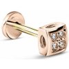 Danfil Labreta Piercingové náušnice DF 6025 z ružového zlata, s diamantmi