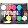 Sada barev na obličej 15 barev 2 štětce základní barvy