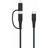 Nabíjací a dátový opletený kábel FIXED s konektormi USB-C-USB-C a adaptérom Lightning PD 1,2 m MFi PD 60 W sivý Nabíjací a dátový opletený kábel FIXED s konektormi USB-C-USB-C a adaptérom Lightning PD 1,2 m MFi PD 60 W sivý