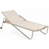 KETTLER DIAMOND hliníkové lehátko s teakovými podrúčkami - taupe / béžová KETTLER DIAMOND hliníkové lehátko s teakovými podrúčkami - taupe / béžová