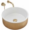 Rea Helen umývadlo, 42x42 cm, zlatá-biela, REA-U6978 Rea Helen umývadlo, 42x42 cm, zlatá-biela, REA-U6978