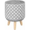 Dekorácia MagicHome, Kvetináč s mozaikou, sivý, cement, s nožkami, 13x13x12 cm Dekorácia MagicHome, Kvetináč s mozaikou, sivý, cement, s nožkami, 13x13x12 cm