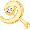 Šperky eshop - Zlatý 585 piercing do nosa - lesklá špirála zdobená čírym zirkónom S2GG229.09 Šperky eshop - Zlatý 585 piercing do nosa - lesklá špirála zdobená čírym zirkónom S2GG229.09