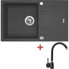 Granitový drez s batériou LINEA 780 XC 480 x 780 mm granit čierny G4130XC + batéria Polo GR Granitový drez s batériou LINEA 780 XC 480 x 780 mm granit čierny G4130XC + batéria Polo GR