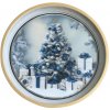 Clayre & Eef Hnedý plastový vianočný podnos Santa 40*1 cm Clayre & Eef Hnedý plastový vianočný podnos Santa 40*1 cm