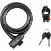 FORCE zámok F STRONG špirálový s držiakom 180cm/12mm, črn FORCE zámok F STRONG špirálový s držiakom 180cm/12mm, črn