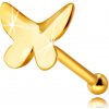 Šperky eshop - Piercing do nosa z 9K žltého zlata - motýľ s plochým povrchom a mierne zahnutými krídlami S4GG244.47 Šperky eshop - Piercing do nosa z 9K žltého zlata - motýľ s plochým povrchom a mierne zahnutými krídlami S4GG244.47
