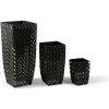 TEXIM EPE - set 3 kvetináčov z umelého ratanu, umelý ratan + kov + plast TEXIM EPE - set 3 kvetináčov z umelého ratanu, umelý ratan + kov + plast