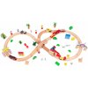 EcoToys Drevená Vláčiková dráha 78 dielov