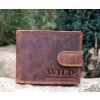 Pánska kožená peňaženka pracka hnedá koňaková brúsená WILD Pánska kožená peňaženka pracka hnedá koňaková brúsená WILD