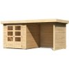 KARIBU ASKOLA 2 drevený domček + prístavok 240 cm vrátane zadnej a bočnej steny (77722) 433 x 217 cm, natur LG3213 KARIBU ASKOLA 2 drevený domček + prístavok 240 cm vrátane zadnej a bočnej steny (77722) 433 x 217 cm, natur LG3213
