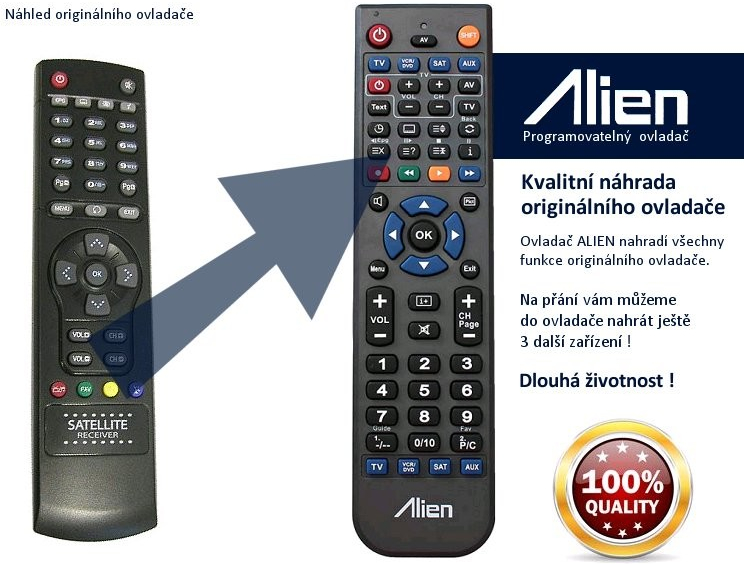 Diaľkový ovládač Alien AB IPBOX 200 S