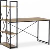 AUTRONIC GD-520 OAK Stůl psací s regálem, MDF, dekor dub, černý kov AUTRONIC GD-520 OAK Stůl psací s regálem, MDF, dekor dub, černý kov