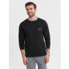 Moderné čierne tričko s dlhým rukávom a s logom V4 LSCL-0128 - S Moderné čierne tričko s dlhým rukávom a s logom V4 LSCL-0128 - S
